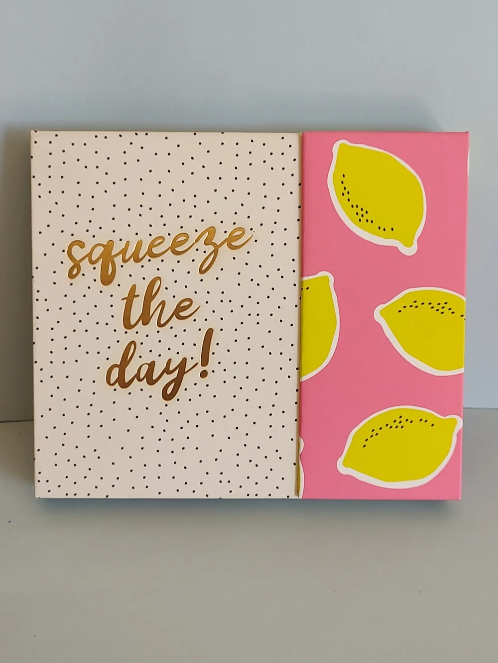 Pink Lemon Print Planner Note Pad Organizer with Gold Script